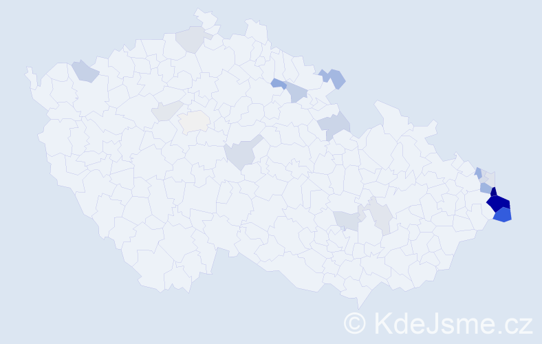 Jméno: 'Mariusz', počet výskytů 55 v celé ČR