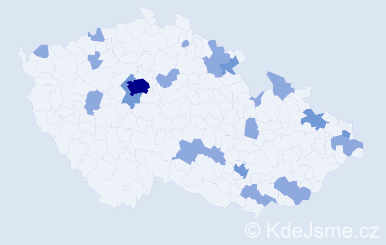 Jméno: 'Aron', počet výskytů 37 v celé ČR