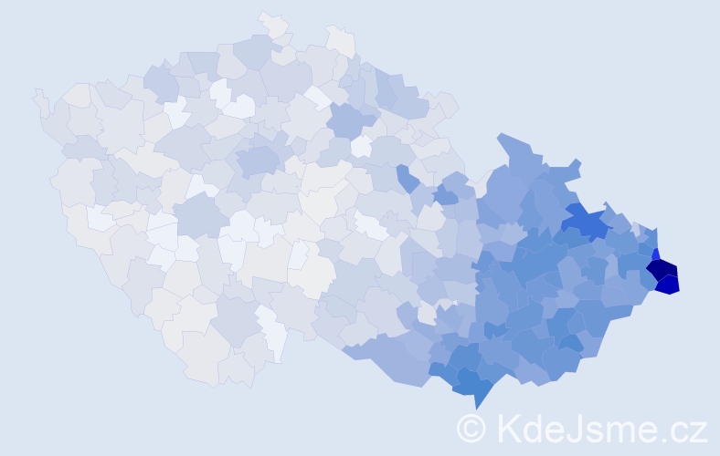 Jméno: 'Bronislava', počet výskytů 3919 v celé ČR