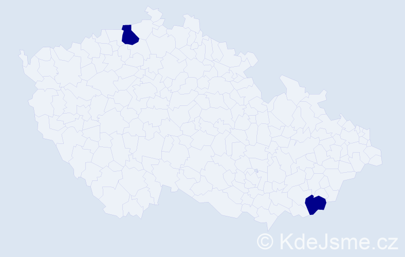 Jméno: 'Marie Radka', počet výskytů 2 v celé ČR