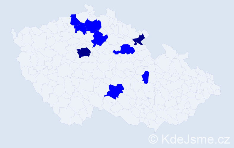 Jméno: 'Azjargal', počet výskytů 11 v celé ČR