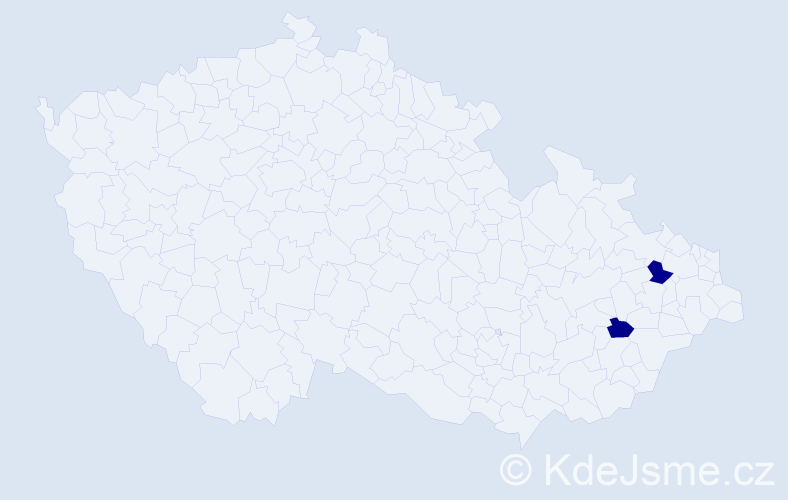 Jméno: 'Sarai', počet výskytů 2 v celé ČR