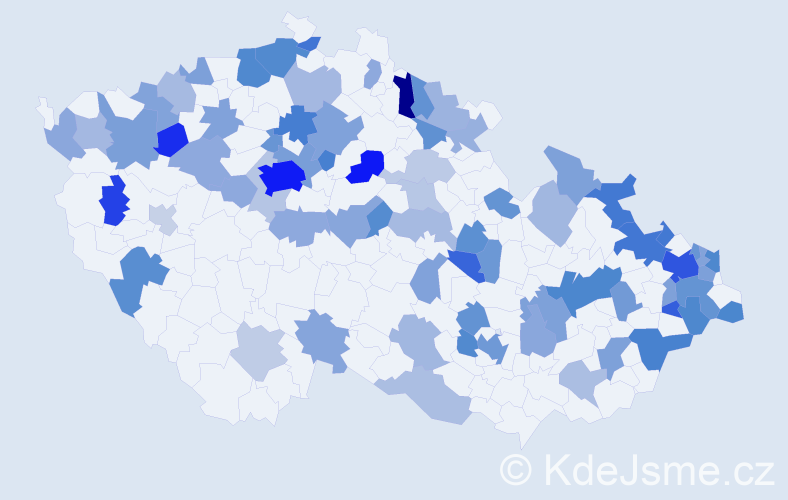 Jméno: 'Olivie', počet výskytů 159 v celé ČR