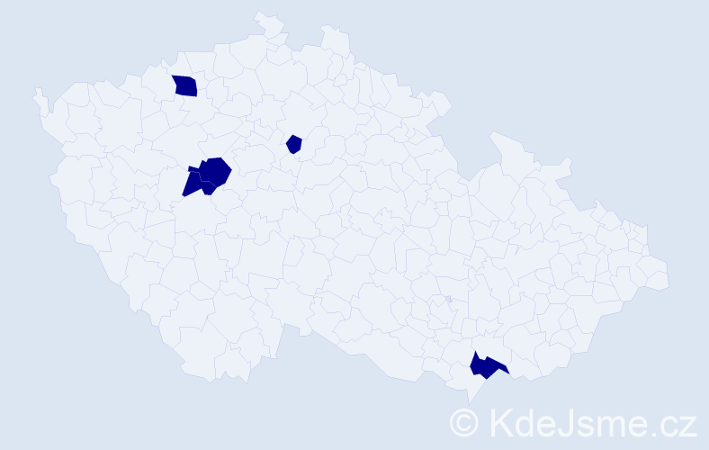 Jméno: 'Martin Tadeáš', počet výskytů 5 v celé ČR
