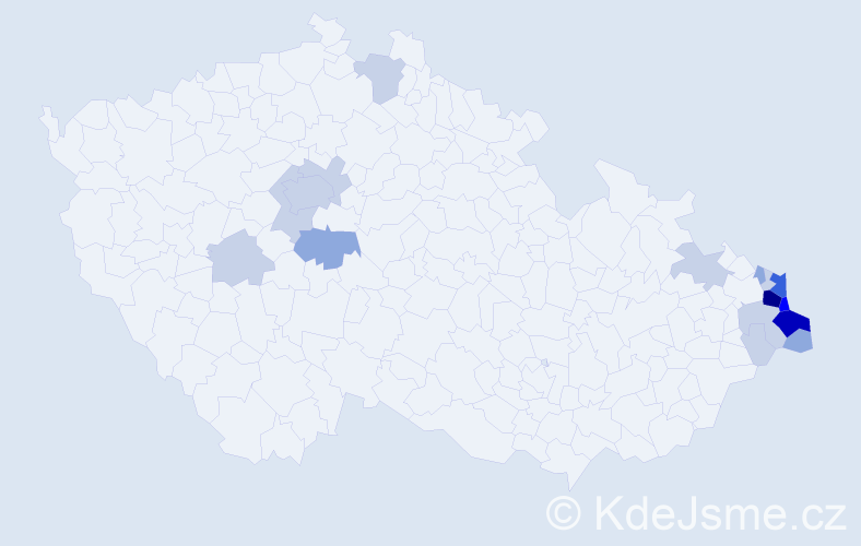 Jméno: 'Věslav', počet výskytů 54 v celé ČR