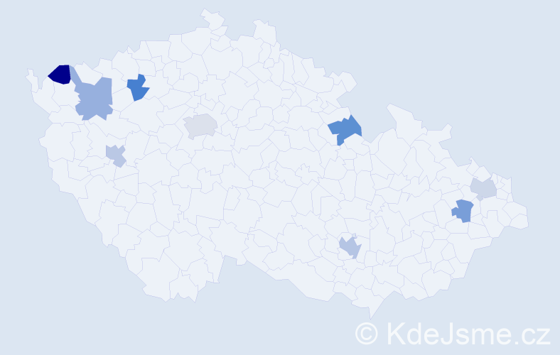 Jméno: 'Daniel John', počet výskytů 11 v celé ČR