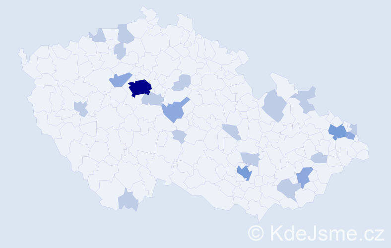 Jméno: 'Alexa', počet výskytů 39 v celé ČR