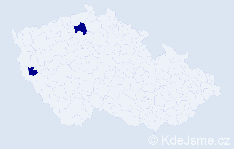 Jméno: 'Taissa', počet výskytů 2 v celé ČR