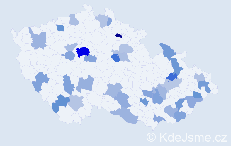Jméno: 'Mirjana', počet výskytů 87 v celé ČR