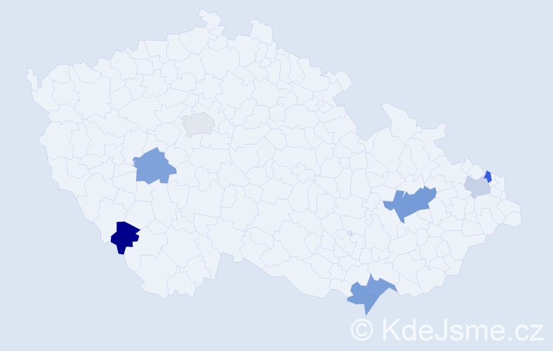Jméno: 'Daruše', počet výskytů 9 v celé ČR