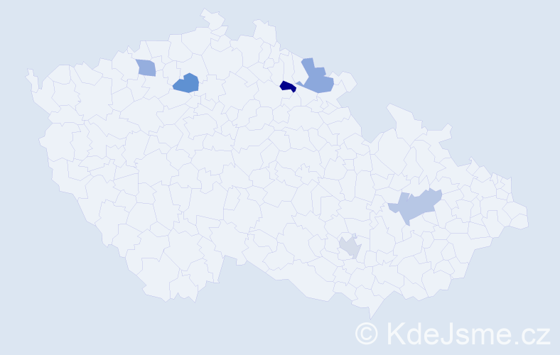 Jméno: 'Valeri', počet výskytů 6 v celé ČR