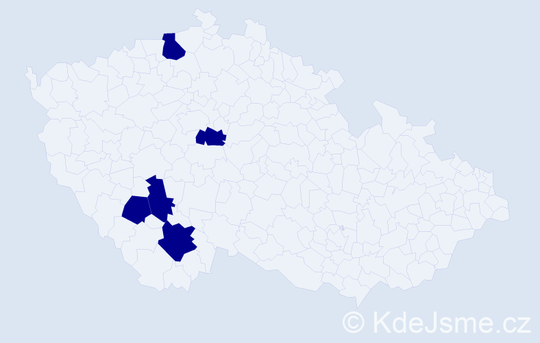 Jméno: 'František Karel', počet výskytů 5 v celé ČR