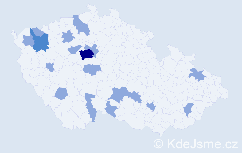 Jméno: 'Jan Karel', počet výskytů 25 v celé ČR