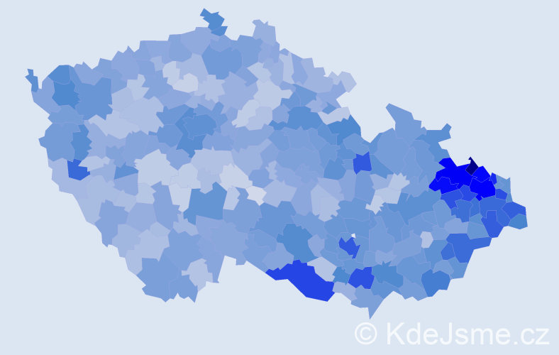 Jméno: 'Robin', počet výskytů 5335 v celé ČR