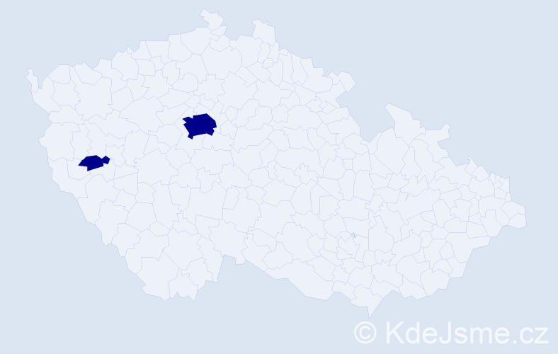 Jméno: 'Theodosie', počet výskytů 2 v celé ČR