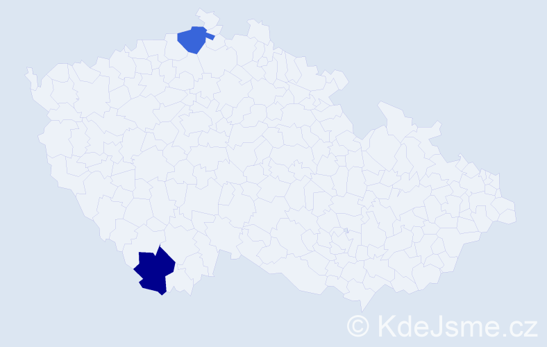 Jméno: 'Matyáš Kryštof', počet výskytů 2 v celé ČR