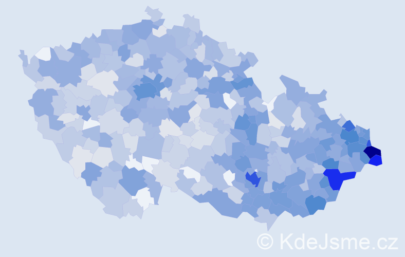 Jméno: 'Miriam', počet výskytů 2367 v celé ČR