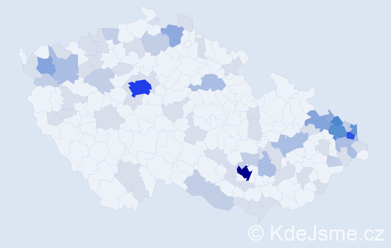 Jméno: 'Osvald', počet výskytů 173 v celé ČR