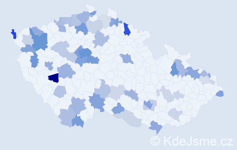Jméno: 'Maximilian', počet výskytů 135 v celé ČR