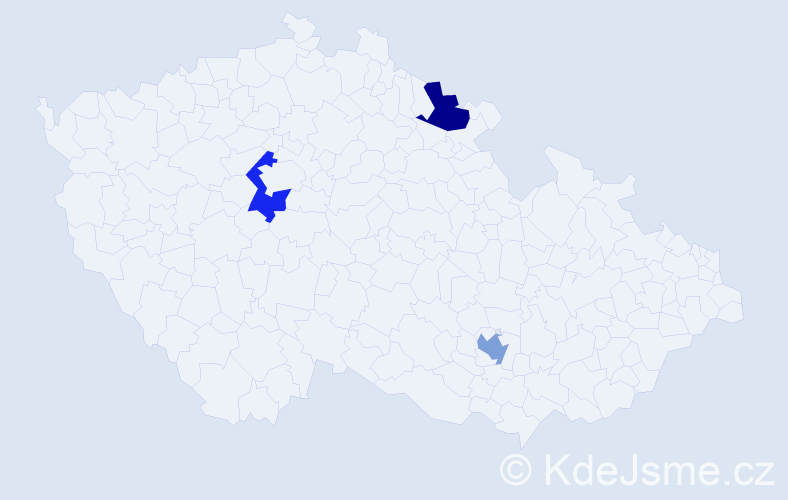 Jméno: 'Nathali', počet výskytů 3 v celé ČR