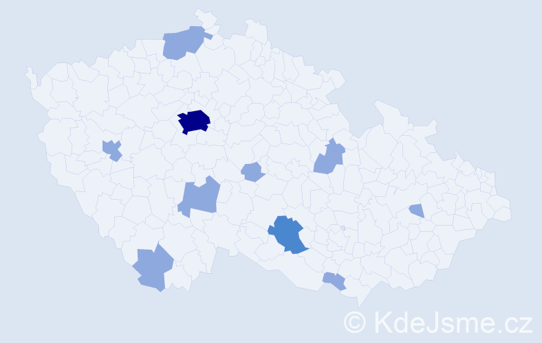 Jméno: 'Georgina', počet výskytů 18 v celé ČR