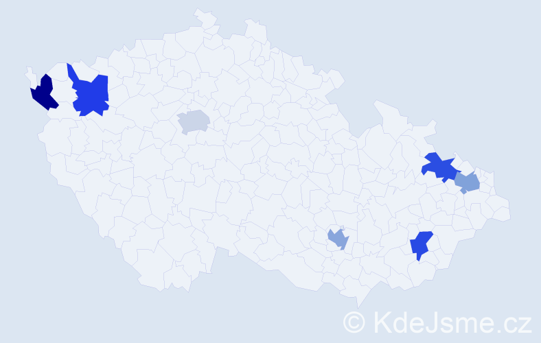 Jméno: 'Žanet', počet výskytů 7 v celé ČR