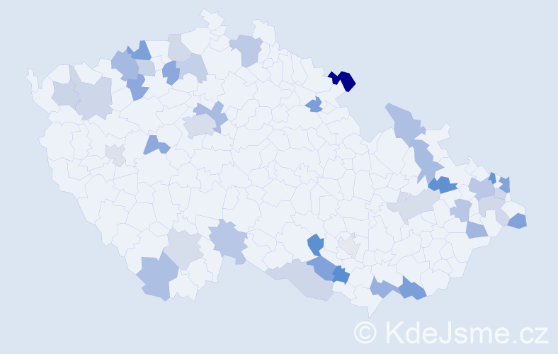 Jméno: 'Fridrich', počet výskytů 57 v celé ČR