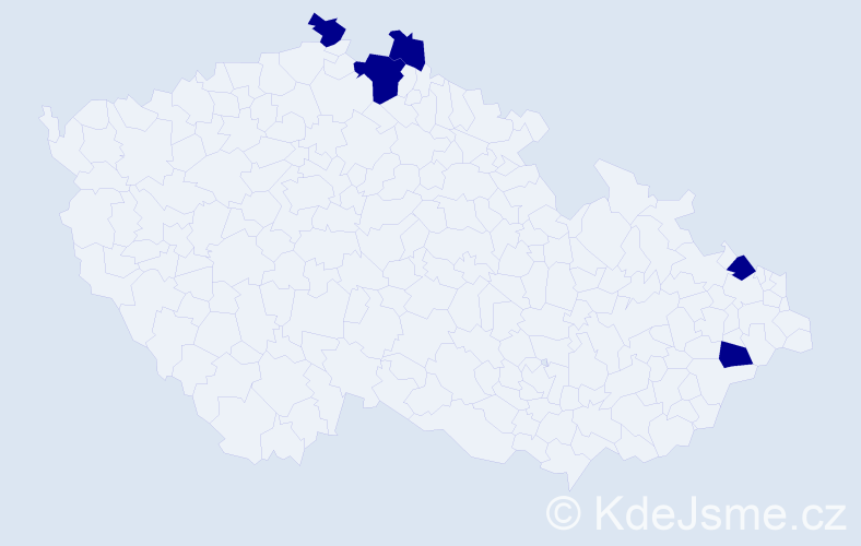 Jméno: 'Joachym', počet výskytů 5 v celé ČR