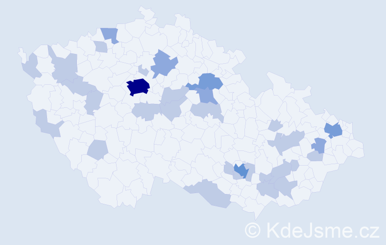 Jméno: 'Jeannette', počet výskytů 51 v celé ČR