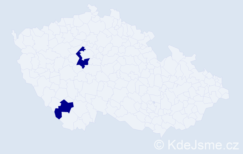 Jméno: 'Siwar', počet výskytů 2 v celé ČR