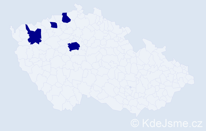 Jméno: 'Lindsay', počet výskytů 4 v celé ČR