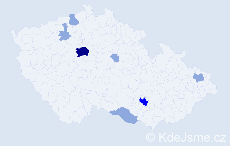 Jméno: 'Skender', počet výskytů 15 v celé ČR