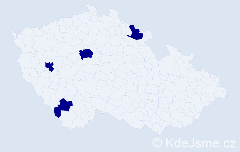 Jméno: 'Jarmila Anna', počet výskytů 4 v celé ČR