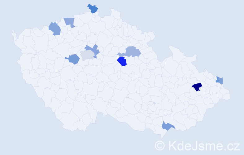 Jméno: 'Xénia', počet výskytů 13 v celé ČR