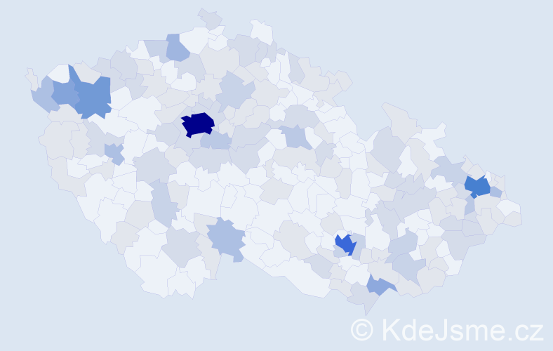 Jméno: 'Vivien', počet výskytů 292 v celé ČR