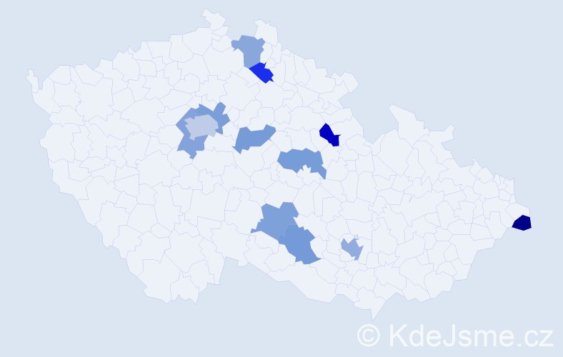 Jméno: 'Grace', počet výskytů 15 v celé ČR