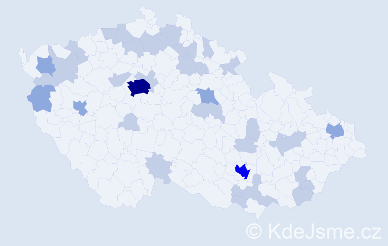 Jméno: 'Theresa', počet výskytů 60 v celé ČR