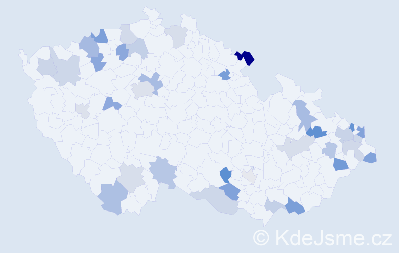 Jméno: 'Fridrich', počet výskytů 51 v celé ČR
