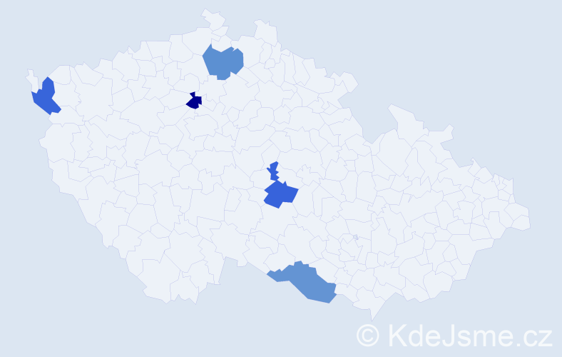 Jméno: 'Chinguun', počet výskytů 5 v celé ČR