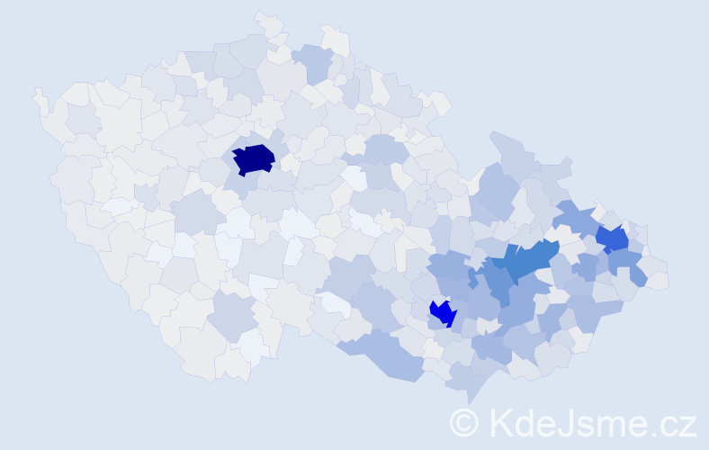 Jméno: 'Mojmír', počet výskytů 2813 v celé ČR