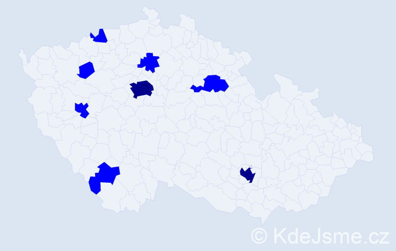 Jméno: 'Amáta', počet výskytů 10 v celé ČR