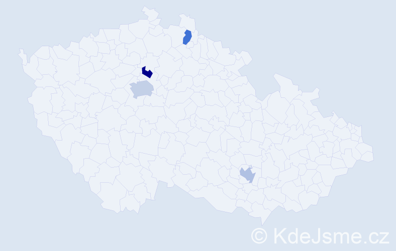 Jméno: 'Stefani', počet výskytů 5 v celé ČR