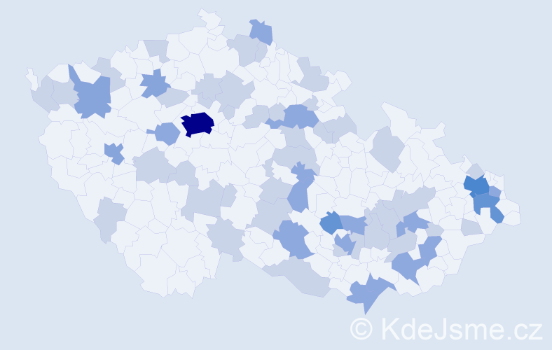 Jméno: 'Bohdanka', počet výskytů 103 v celé ČR