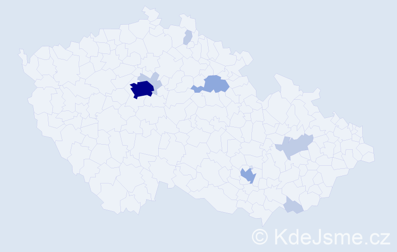 Jméno: 'Mahmoud', počet výskytů 18 v celé ČR