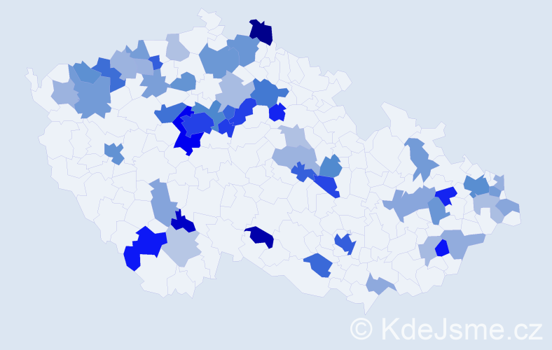Jméno: 'Michail', počet výskytů 124 v celé ČR