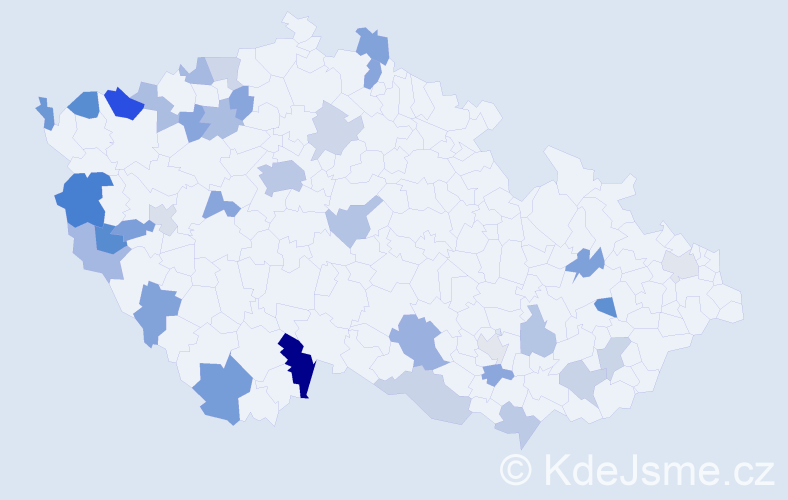 Jméno: 'Hoi', počet výskytů 55 v celé ČR