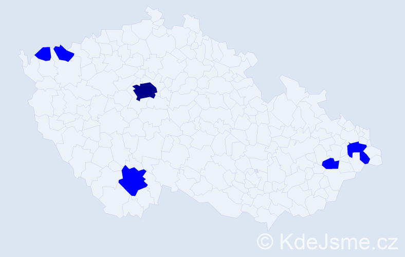 Jméno: 'Asta', počet výskytů 7 v celé ČR