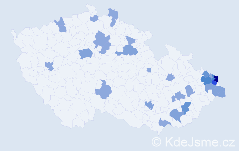 Jméno: 'Teofil', počet výskytů 57 v celé ČR