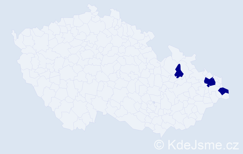 Jméno: 'Judyta', počet výskytů 3 v celé ČR