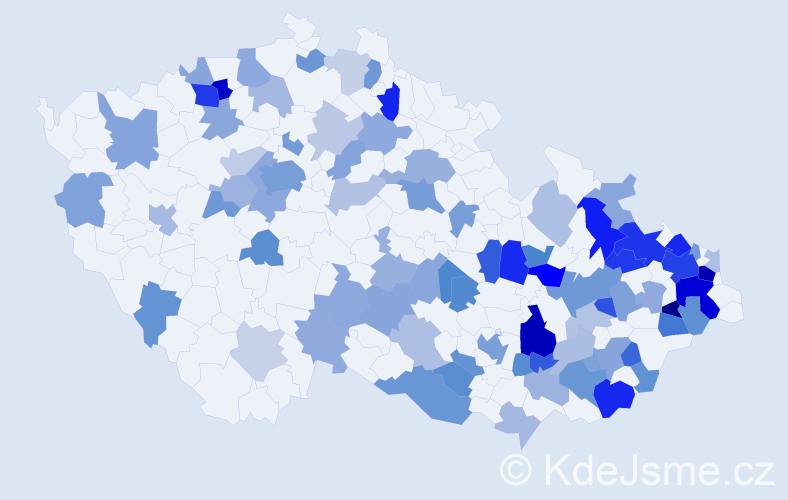 Jméno: 'Horymír', počet výskytů 173 v celé ČR